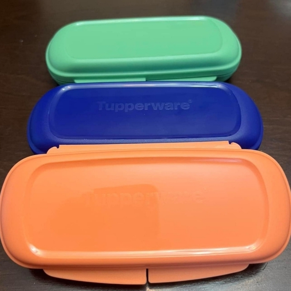 Tupperware Sandwich Keepers Set - Green, Blue, Orange
